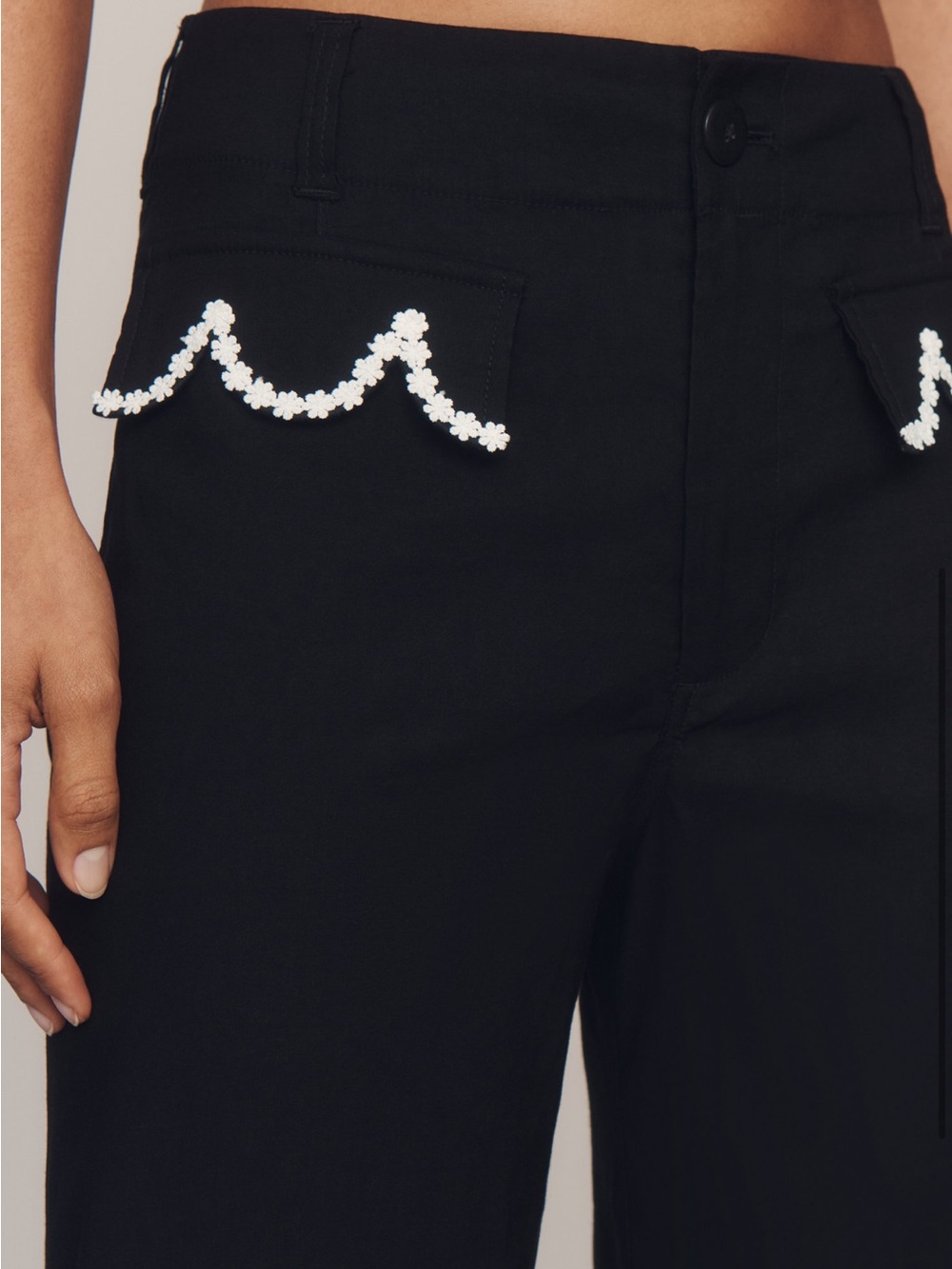 Anthropology Colette Crop Scallop Wide Leg Pant - Picture 4 of 4